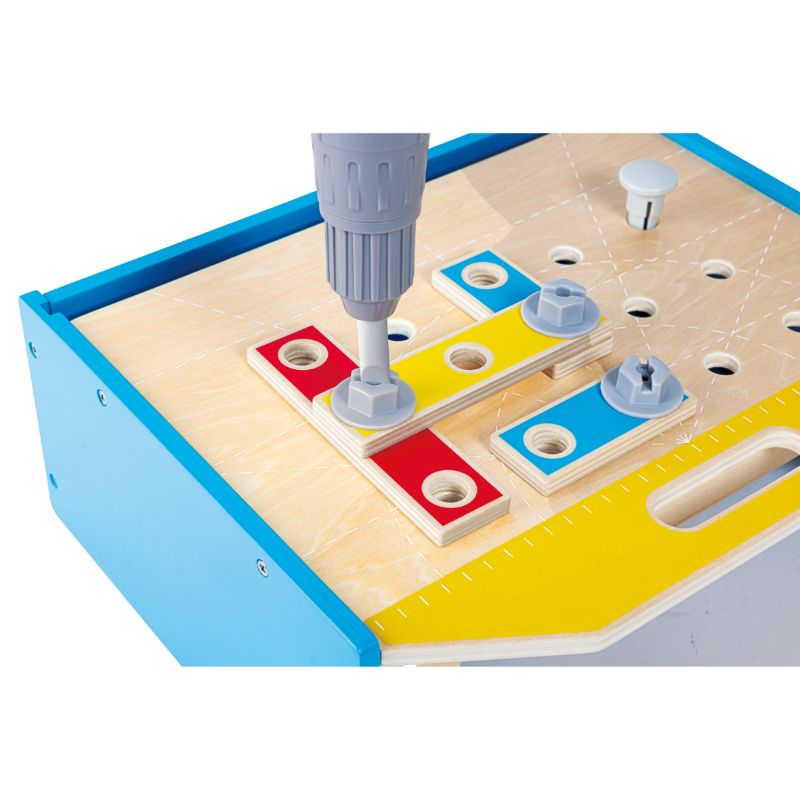 Hape - Little Engineer's Wooden Workbench With Accessories 51-Piece Set