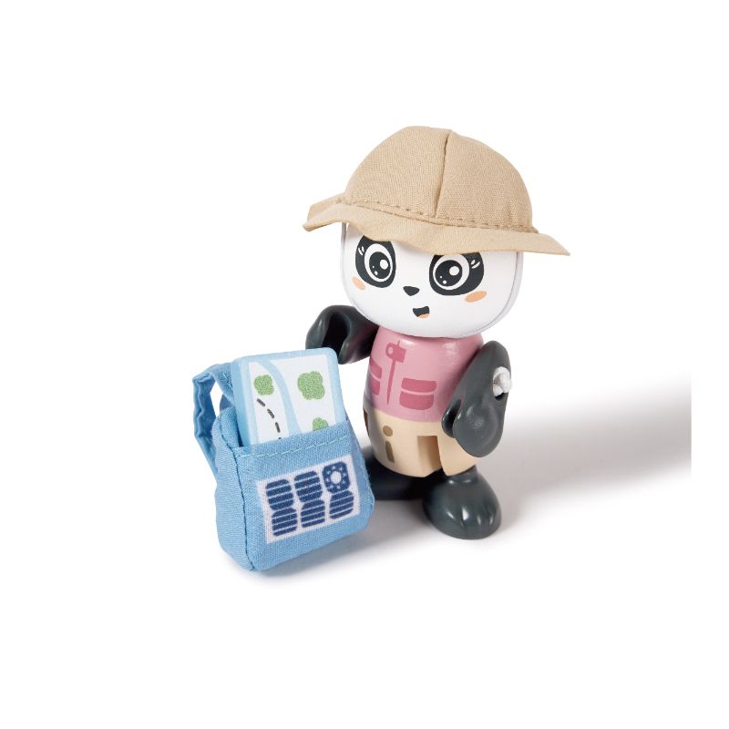 Hape - Sam And Pam Panda Figure Role Play With Accessories - 9 Pcs