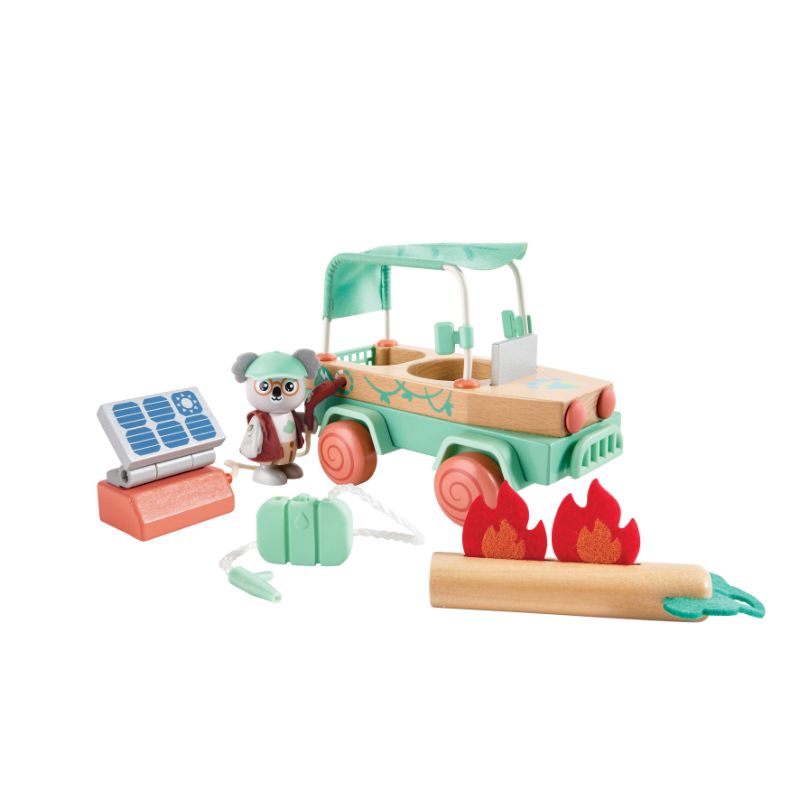 Hape - Solar Offroad Adventures Car Playset - 11 Pcs