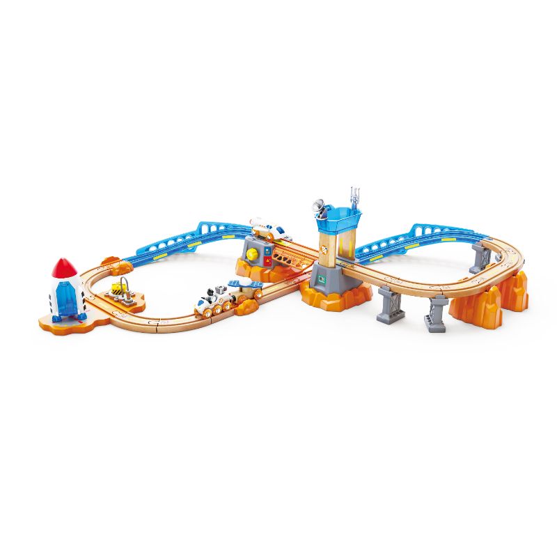 Hape - Mars Space Mission Launch Railway Train Playset - 34 Pcs