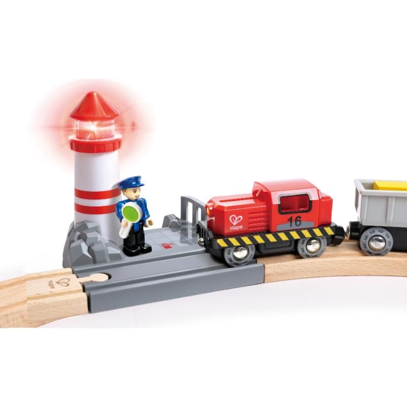 Hape - Sea & Rail Cargo Transport Train and Railway Set - 38pcs