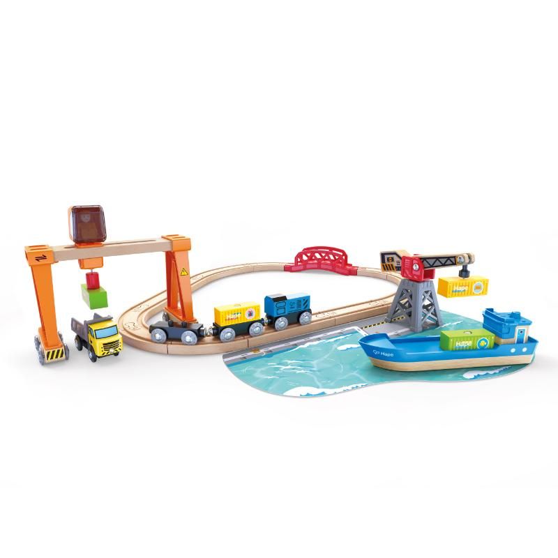 Hape - Lift & Load Harbour Train and Railway Set - 25pcs