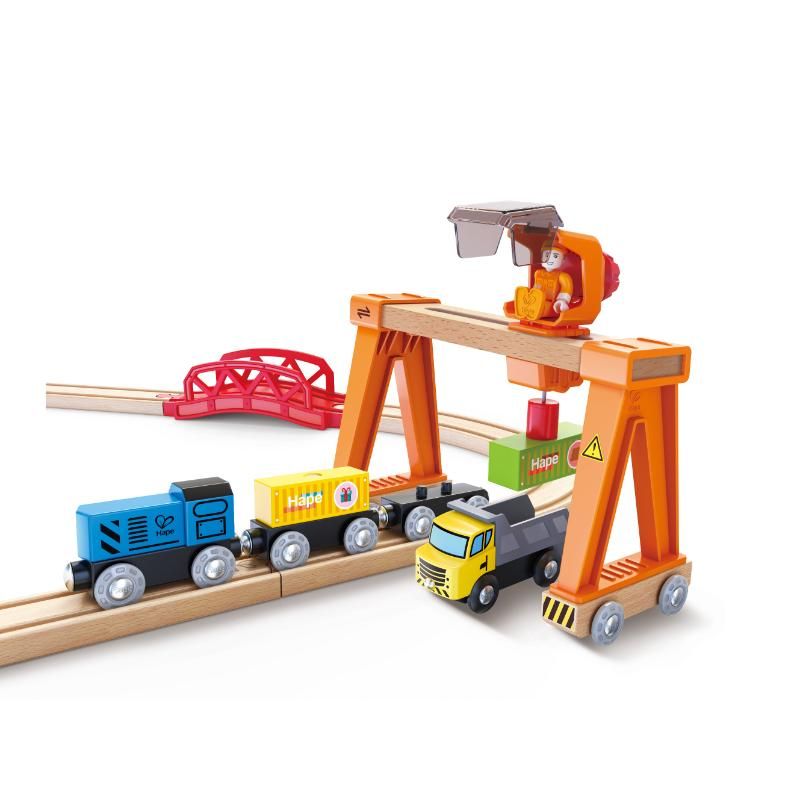 Hape - Lift & Load Harbour Train and Railway Set - 25pcs