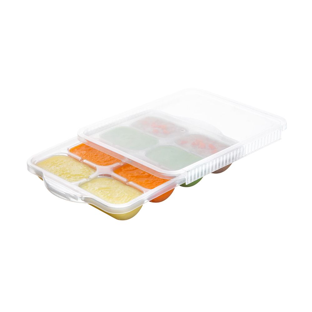 Inochi - Amori Baby Food Freezer Tray w/ Lid 8 Cubes - White