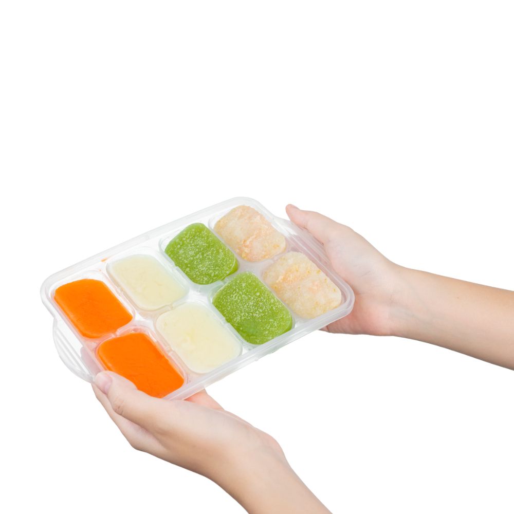 Inochi - Amori Baby Food Freezer Tray w/ Lid 8 Cubes - White