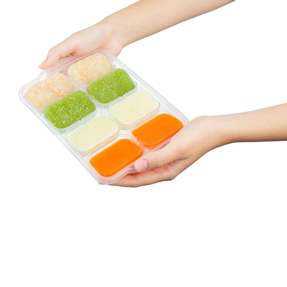 Inochi - Amori Baby Food Freezer Tray w/ Lid 8 Cubes - White