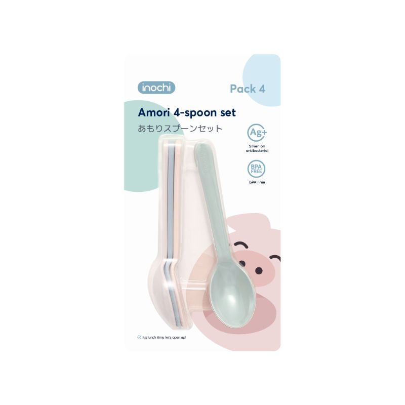 Inochi - Amori Spoons 4pc Set - Milky Orange, Light Blue, Light Pink, Tea Green