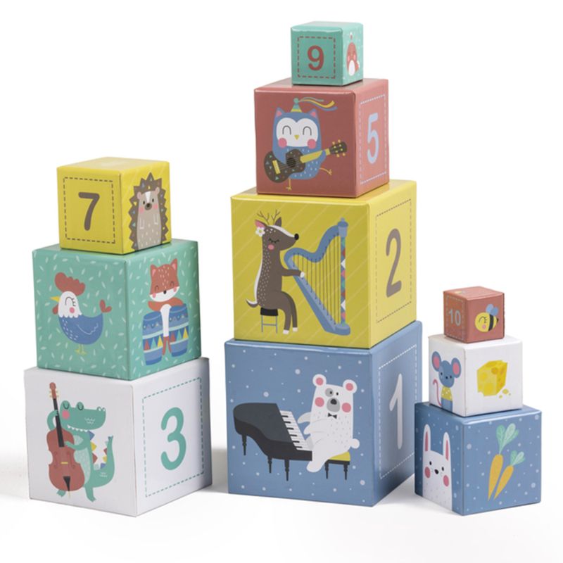 Eurekakids - Animals Pyramid Sorting And Stacking Tower - 10pcs