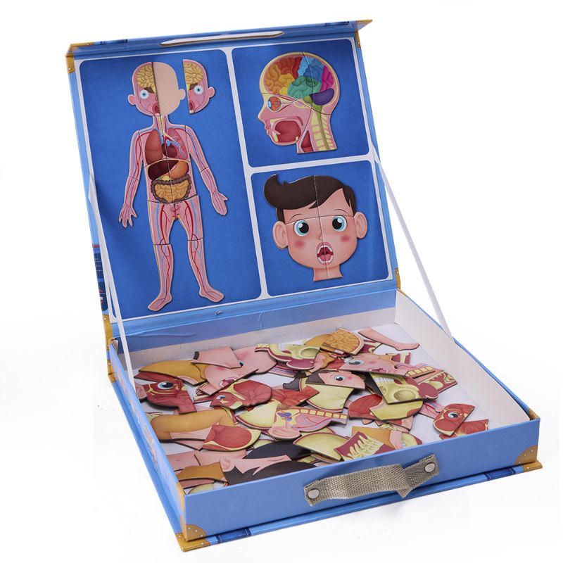 Eurekakids - Human Body Magnetic Puzzle With Flashcards - 100 pcs