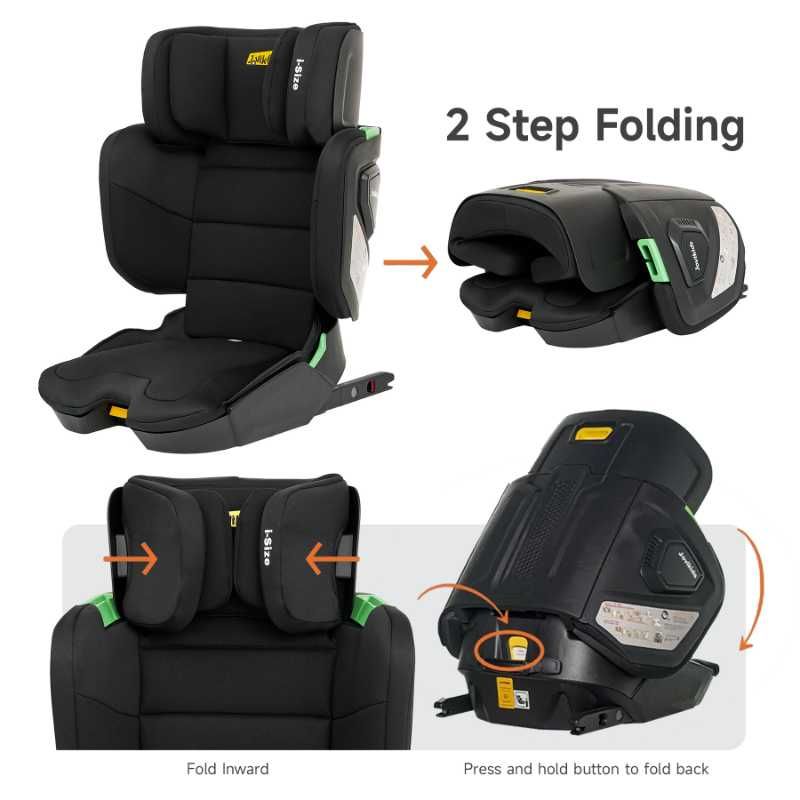 Jovikids - Rober i-Size Booster Car Seat ISOFIX, Cabin Size 3-12Y - Black