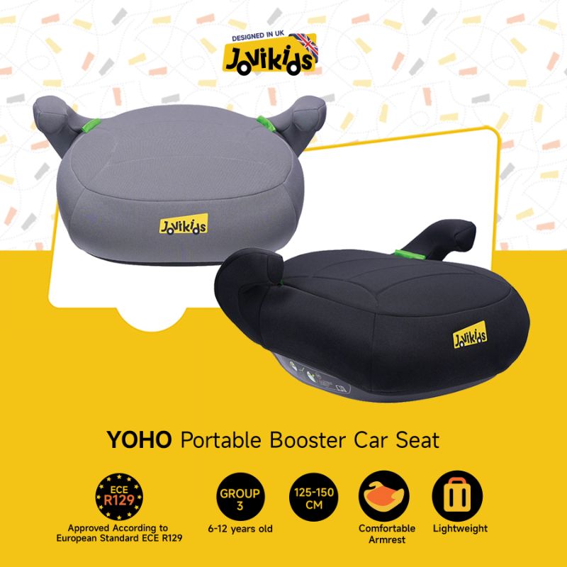 Jovikids - Yoho Booster Car Seat With 3 Point Seat Belt - Black