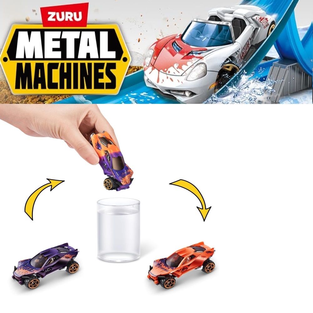 Zuru - Metal Machines Color Change Mini Racing Car Toy S4 - Pack Of 3 - Color/Style May Vary