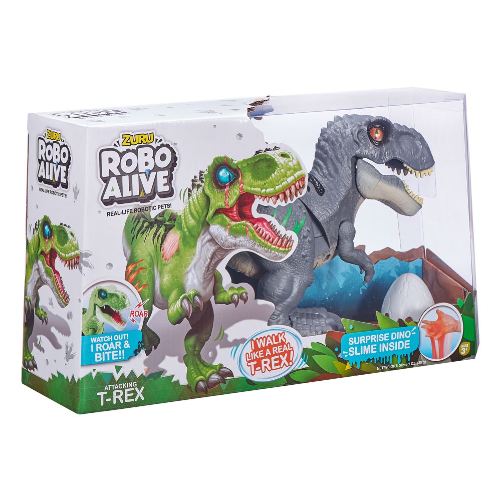 Zuru - Robo Alive Attacking T-Rex Series 2 - Dinosaur Robotic Toy - Grey