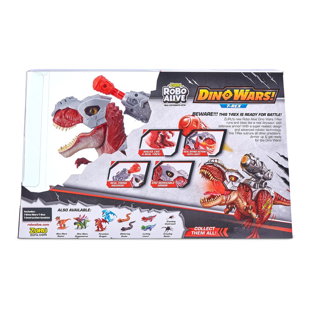 Zuru - Robo Alive Dino Wars -Series 1 - T-Rex Toy - Dino Blaster