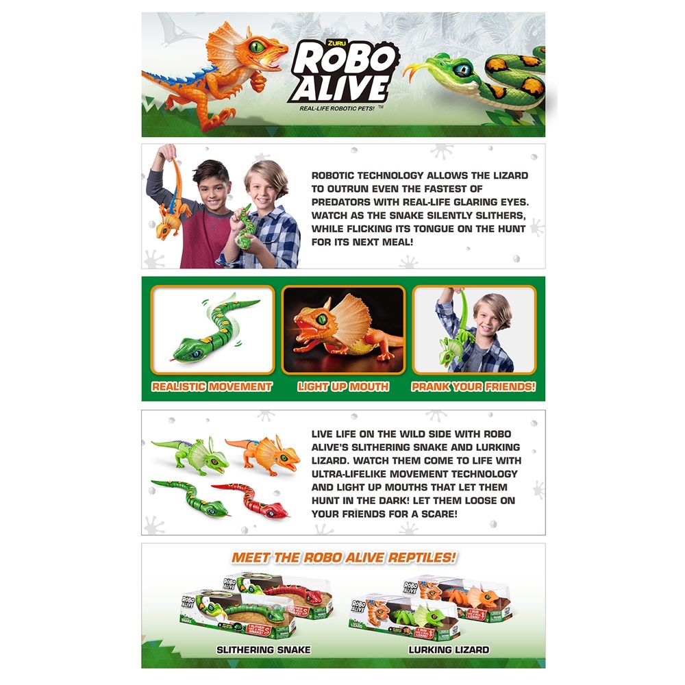 Zuru - Robo Alive Robotic Pet - Slithering Snake - Green