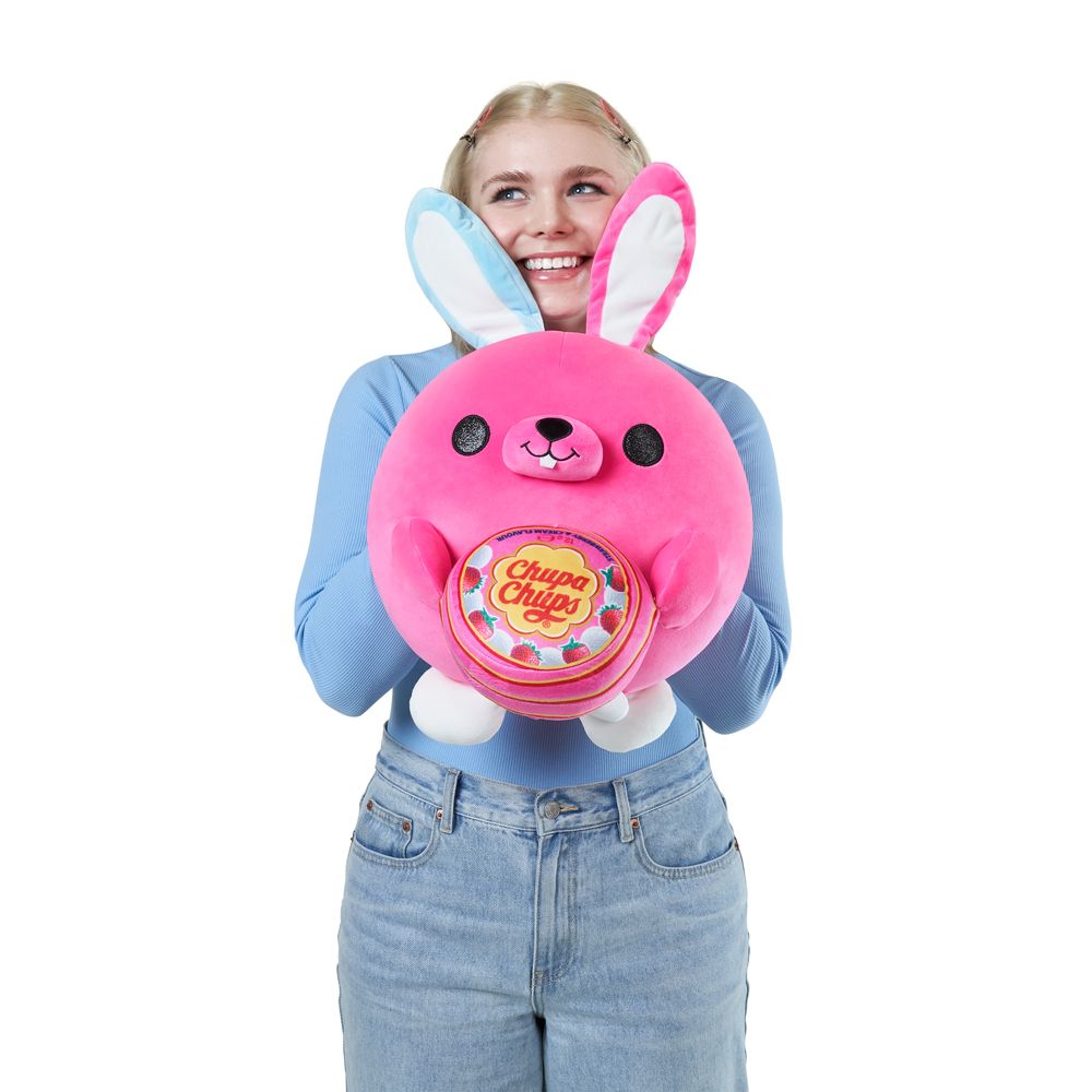 ZURU - Snackles Super Soft Plush Toy - Britney Bunny with Chupa Chups - 14 Inches