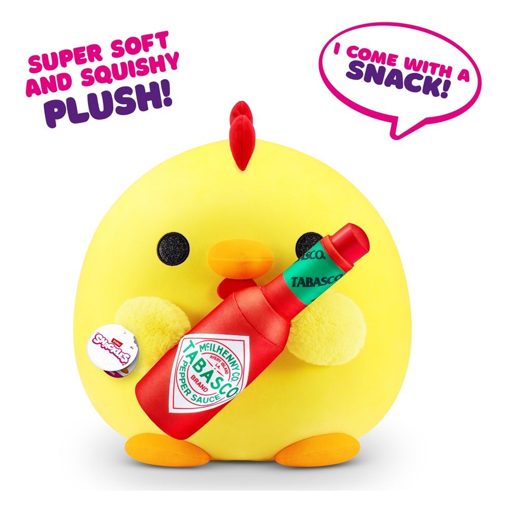 ZURU - Snackles Super Soft Plush Toy - Dan Chicken With Tabasco - 14 Inches