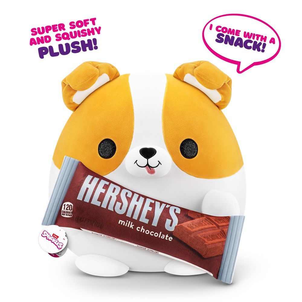 ZURU - Snackles Super Soft Plush Toy - Benji Corgi with Hershey's - 14 Inches