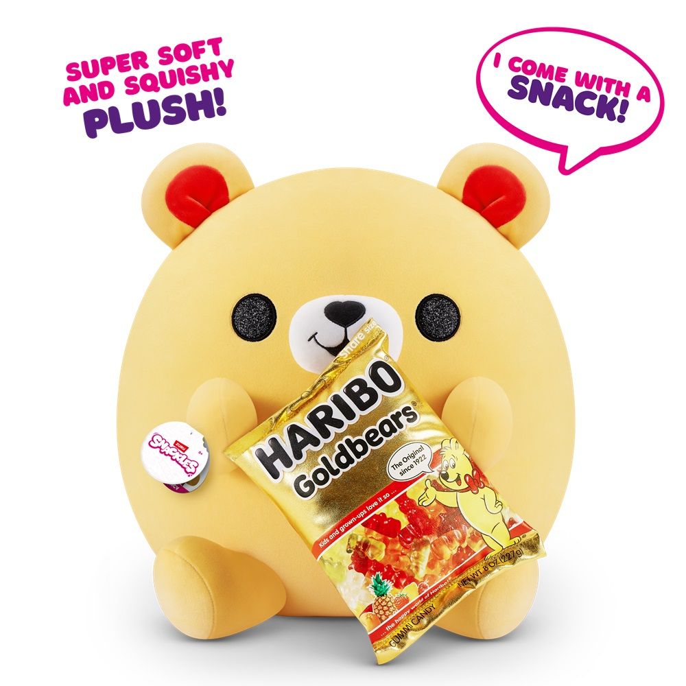 ZURU - Snackles Super Soft Plush Toy - Nigel Bear with Haribo - 14 Inches