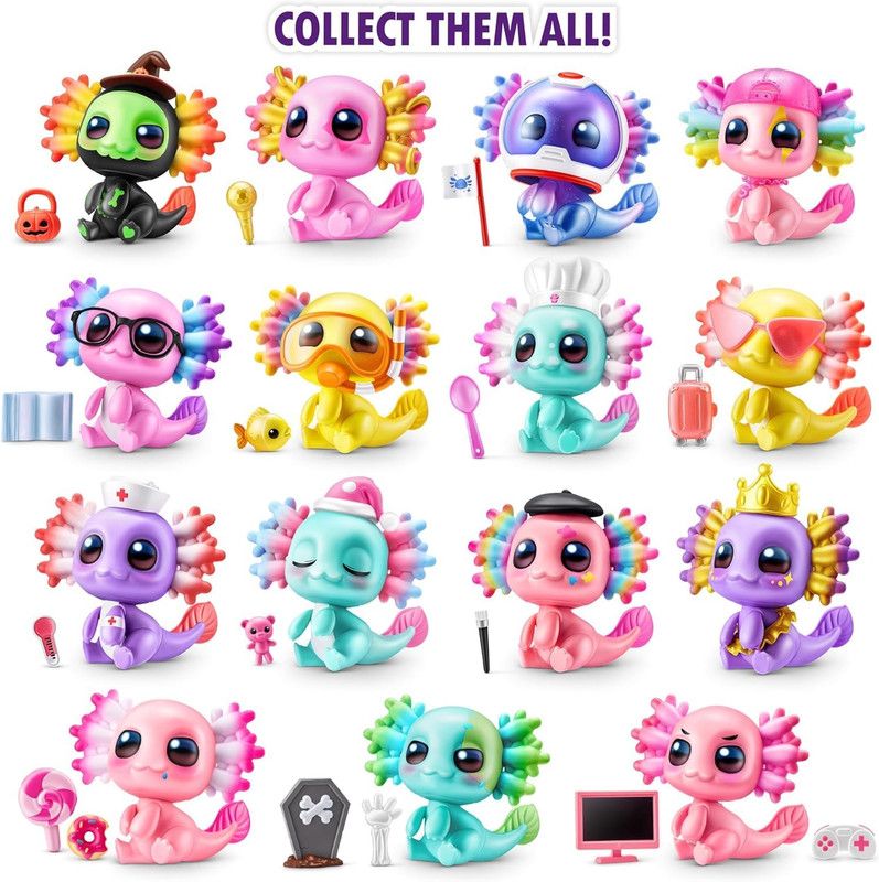 ZURU - 5 Surprise Mini Brands A-Lot-A Axolotls Series 1 Mystery Pack - Color May Vary