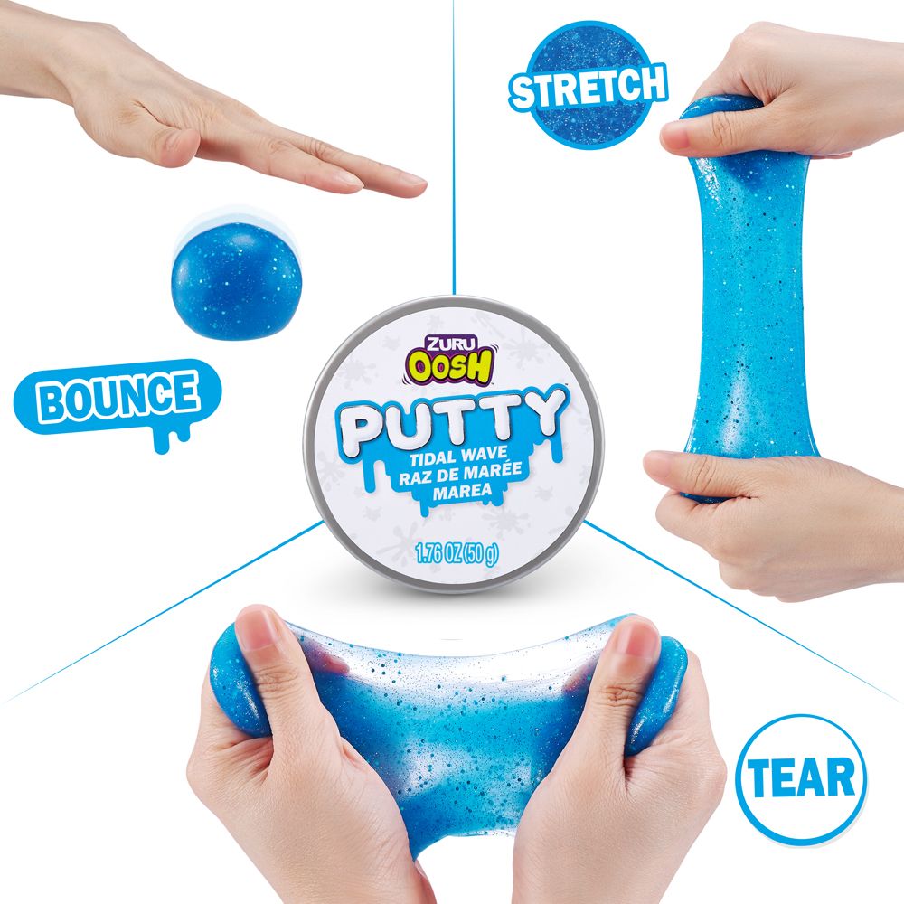 Zuru - Super Oosh Pack-2 Putty - 2 Slime - 1 Crackle Foam! Color/Style May Vary