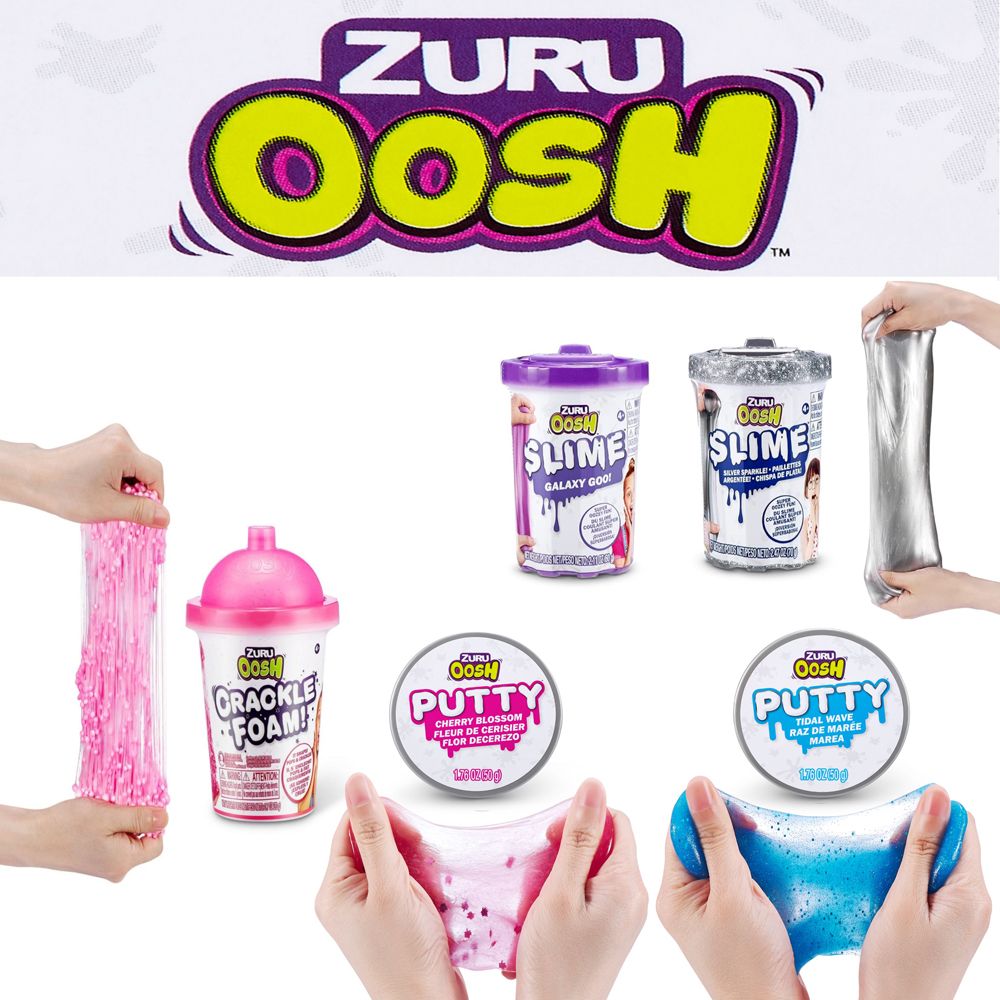 Zuru - Super Oosh Pack-2 Putty - 2 Slime - 1 Crackle Foam! Color/Style May Vary