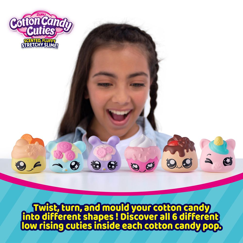 ZURU - OoSH Cotton Candy Cuties Sented, Fluffy Stretchy SLIME! Series 2 - Grape