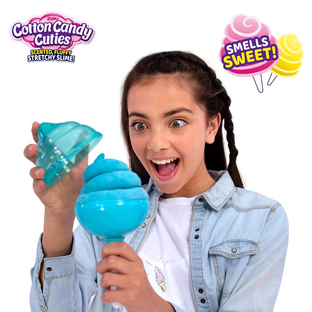 ZURU - OoSH Cotton Candy Cuties Sented, Fluffy Stretchy SLIME! Series 2 - Bubble Gum