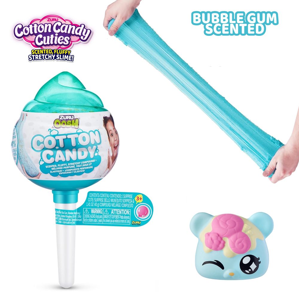 ZURU - OoSH Cotton Candy Cuties Sented, Fluffy Stretchy SLIME! Series 2 - Bubble Gum