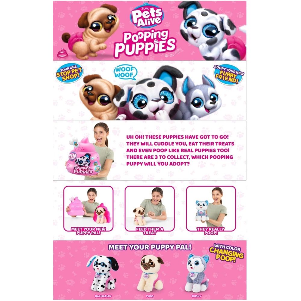 Zuru - Pets Alive Pooping Puppies Series 1 - Interactive Plush Toys - Dalmatian