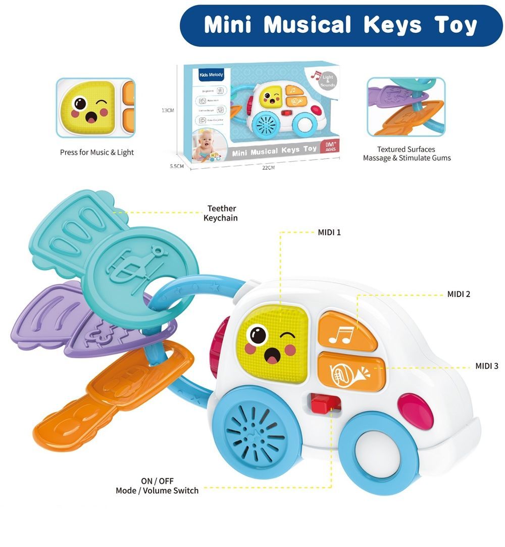 Little Angel - Baby Toys Fun Car With Music Light Cute Keys For Infants