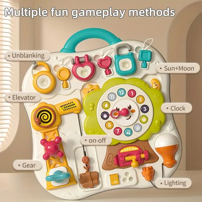 Goodway - Kids Interactive Educational Busy Board With Locks & Clock