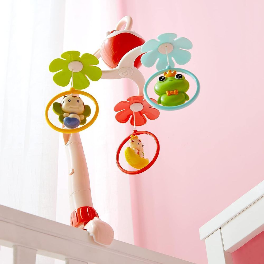 Goodway - Musical Baby Crib Mobile With Rotating Hanging Toys - Pink