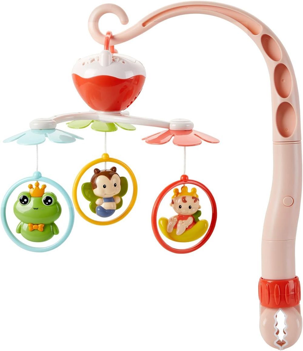 Goodway - Musical Baby Crib Mobile With Rotating Hanging Toys - Pink