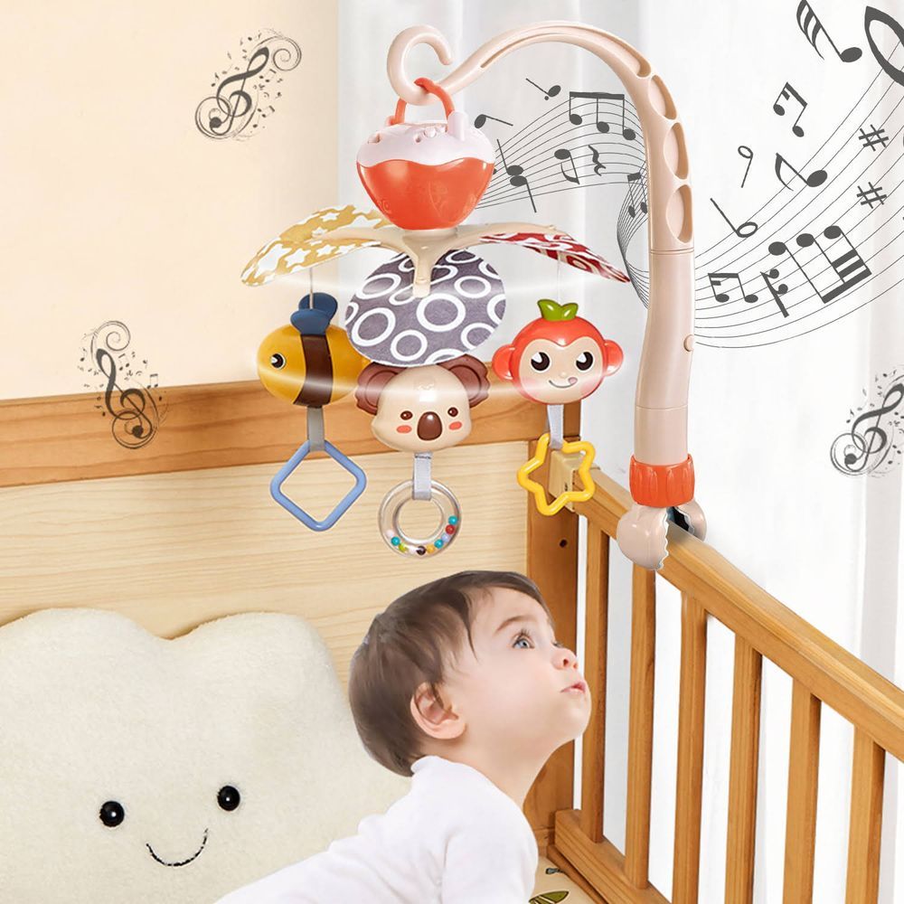 Goodway - Musical Baby Crib Mobile With Rotating Hanging Toys - Blue