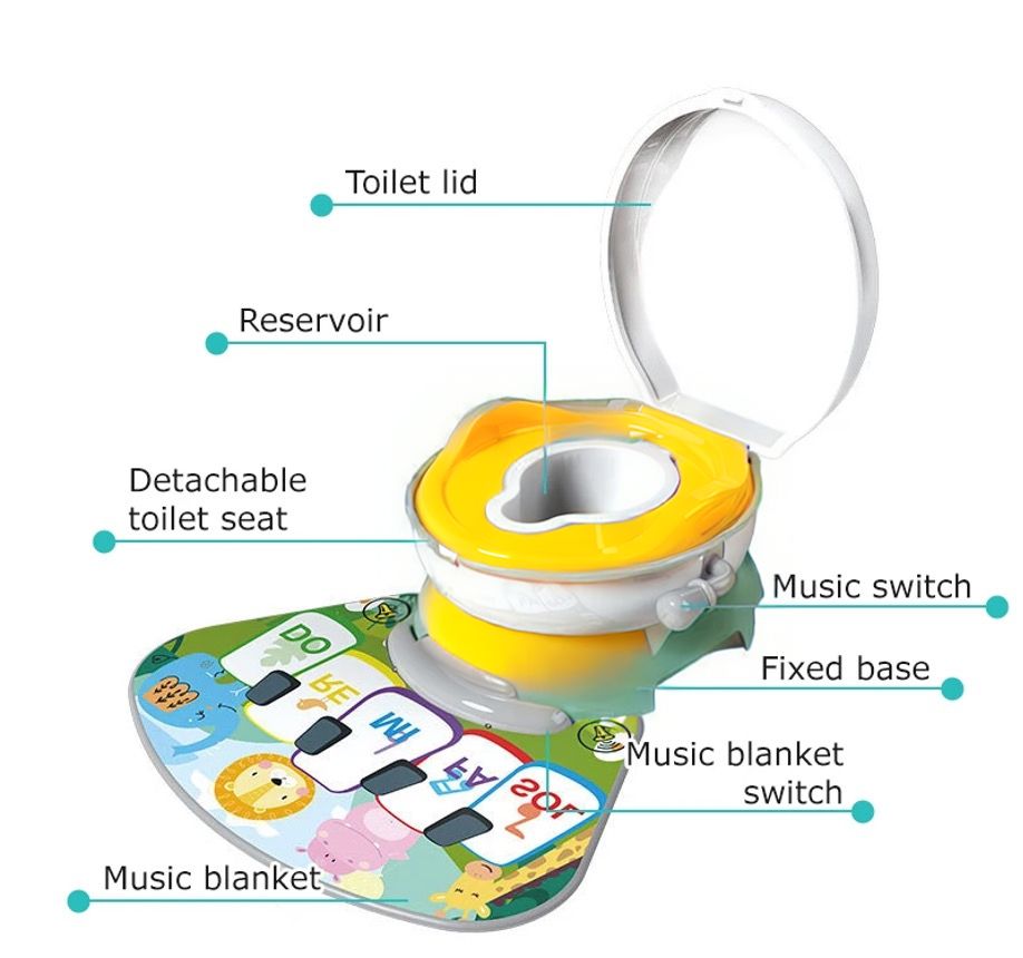 Little Angel - Kids Potty Chair 3-In-1 Training Seat With Lid - Yellow