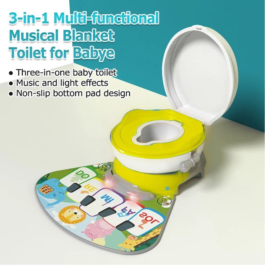 Little Angel - Kids Potty Chair 3-In-1 Training Seat With Lid - Yellow