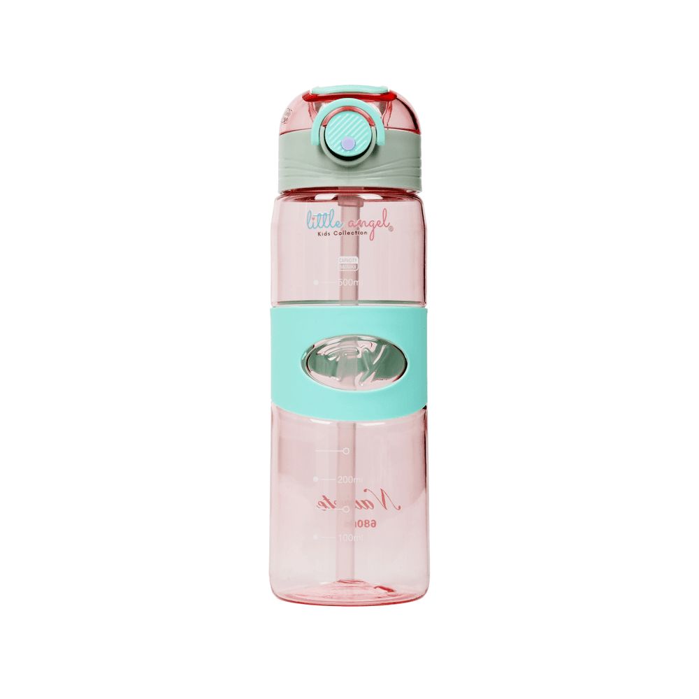 Little Angel - Kids Water Bottle With Straw 600ml - Pink