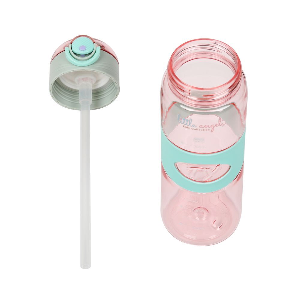 Little Angel - Kids Water Bottle With Straw 600ml - Pink