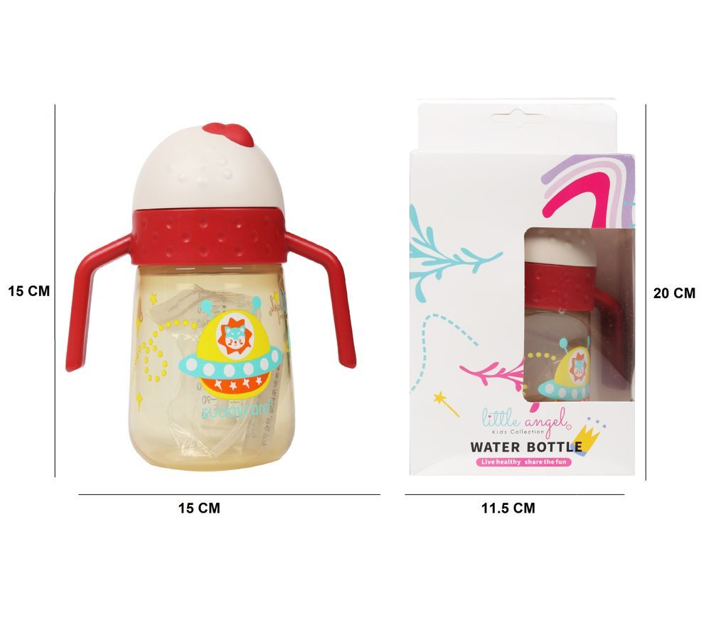 Little Angel - Baby Water Bottle With Straw 300ml - Red