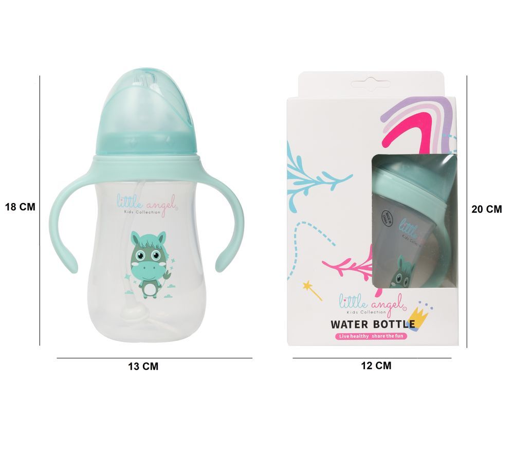 Little Angel - Baby Water Bottle With Straw 300ml - Green