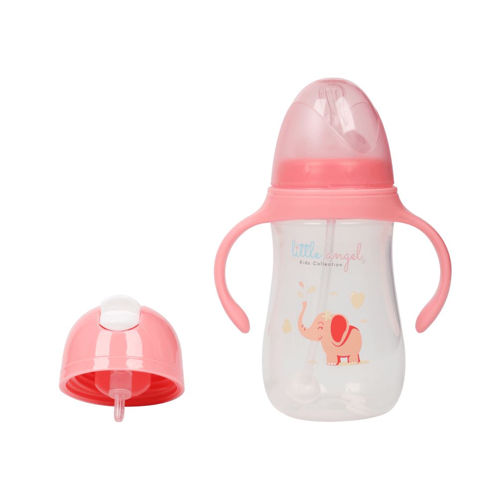 Little Angel - Baby Water Bottle With Straw 300ml - Pink