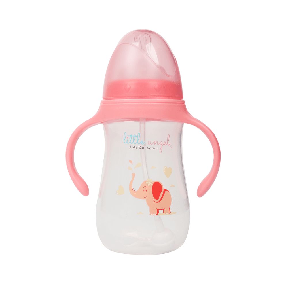 Little Angel - Baby Water Bottle With Straw 300ml - Pink