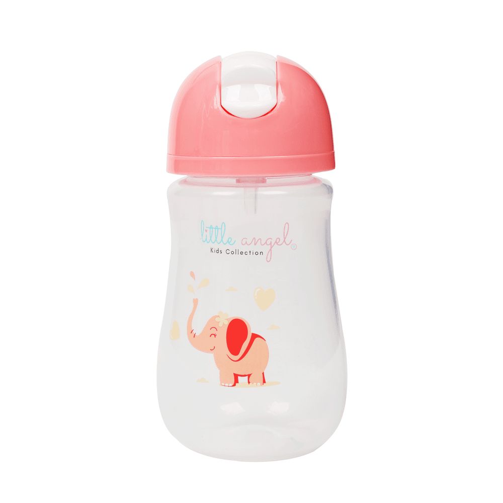 Little Angel - Baby Water Bottle With Straw 300ml - Pink