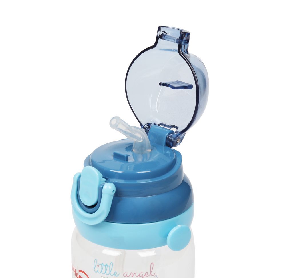 Little Angel - Kids Water Bottle With Straw 300ml - Blue