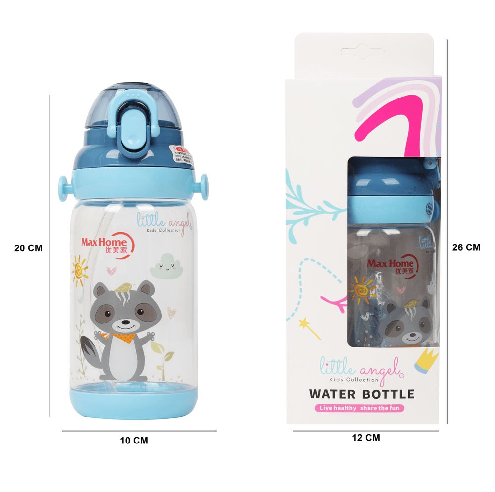 Little Angel - Kids Water Bottle With Straw 300ml - Blue