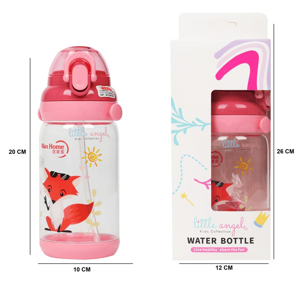 Little Angel - Kids Water Bottle With Straw 300ml - Red