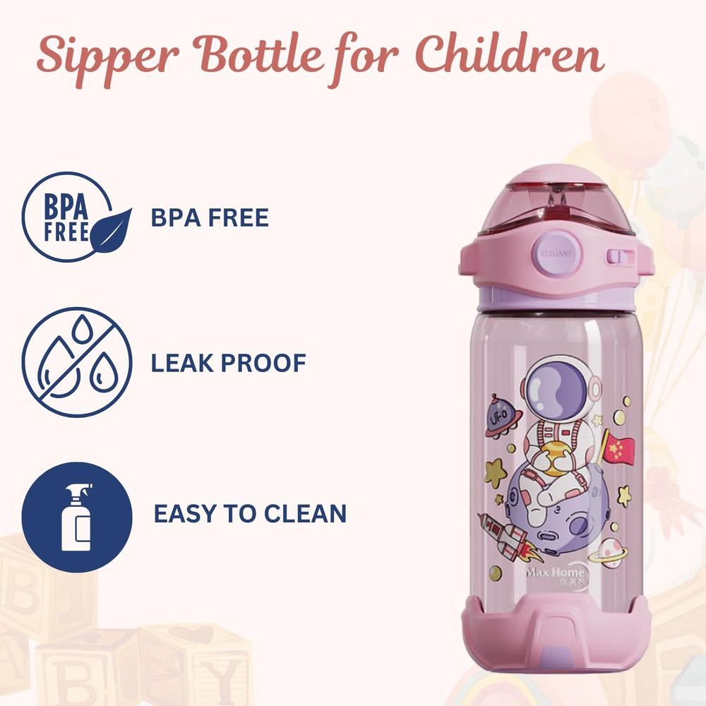 Little Angel - Kids Water Bottle 600ml - Space Pink