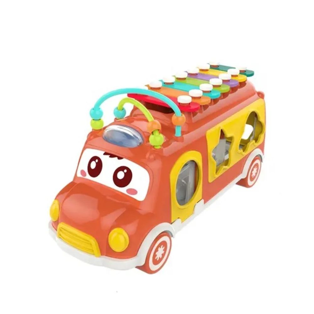 Huanger - Learning Music Truck Toy With Xylophone - Orange