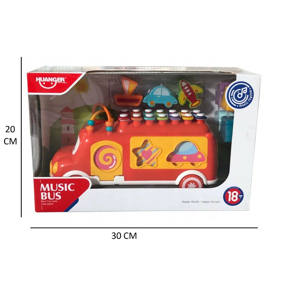 Huanger - Learning Music Truck Toy With Xylophone - Orange